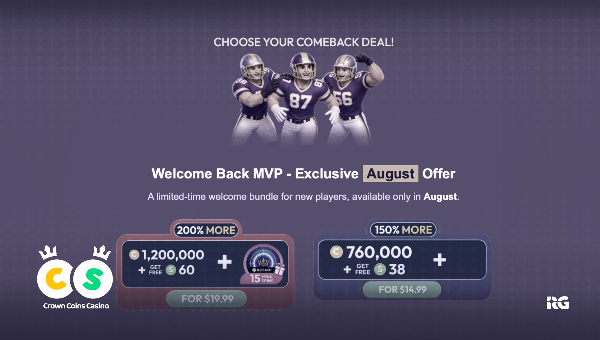 Crown Coins Casino August 2026 Bonus: 200% More Coins Offer