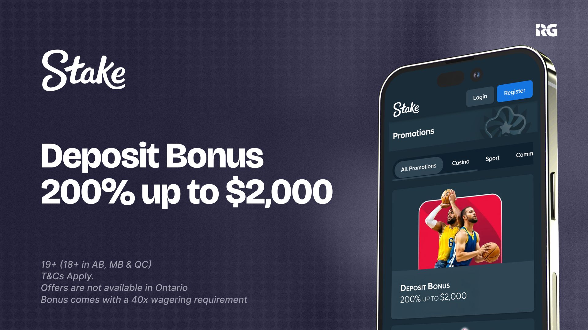 Stake Velkomstbonus visuel repræsentation