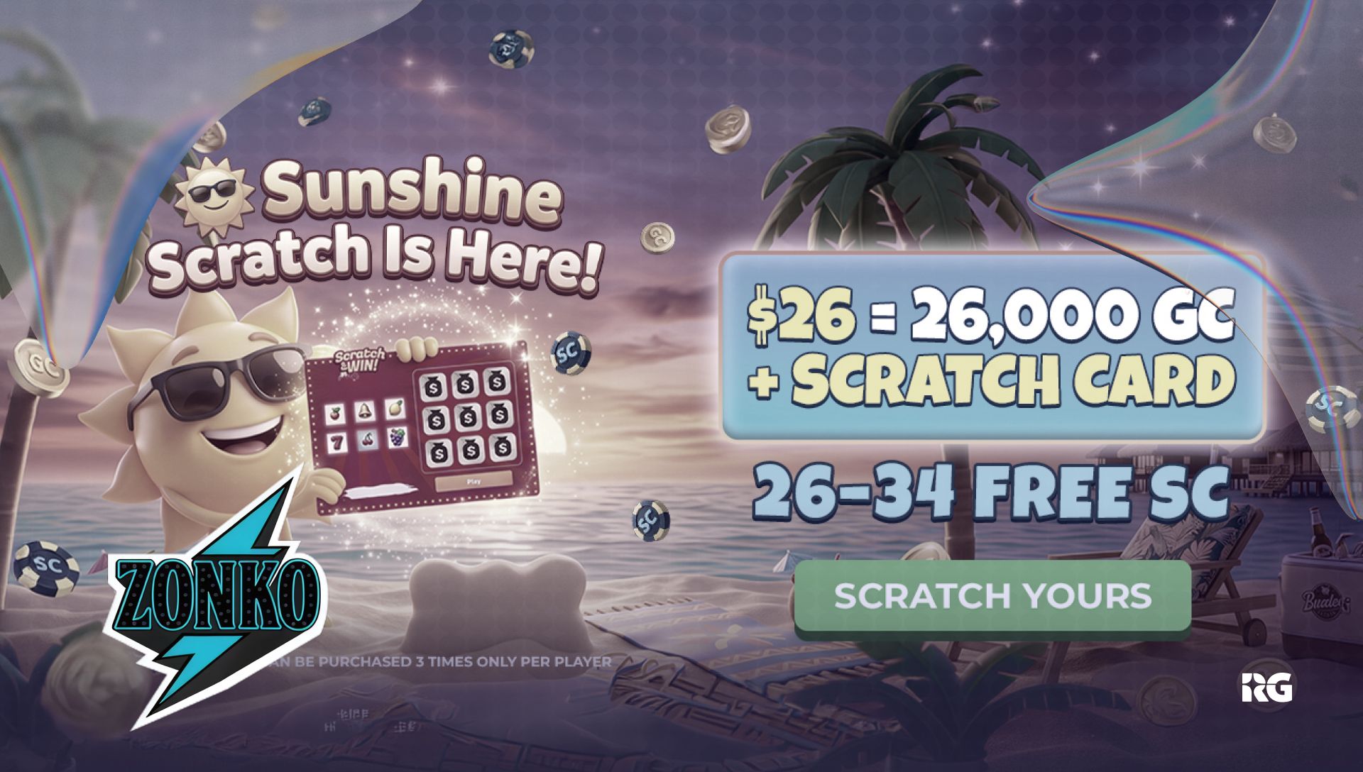 Zonko August Rewards: Sunshine Scratch Drops Aug. 6